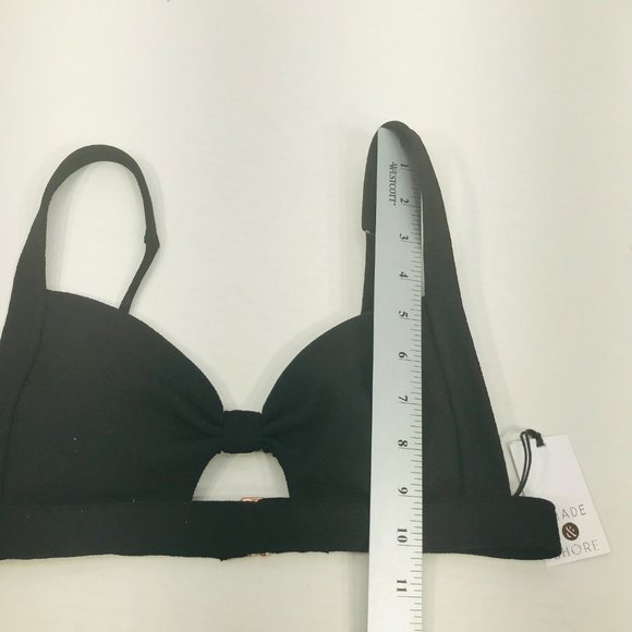 Shade And Shore Women's Size Small 4-6 Knot Front Crepe Texture Bikini Swim Top - Picture 11 of 16